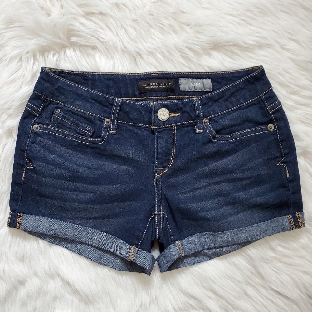 Aeropostale Midi Roll Cuff Shorts